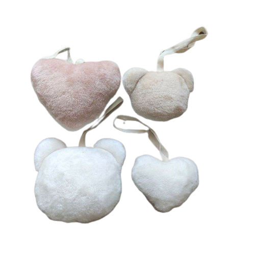 Fuzzy Double sided Teddy pacifier holder
