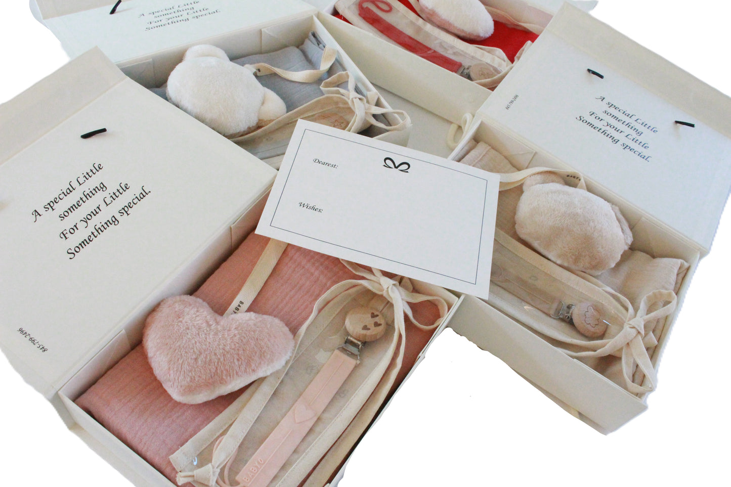 Baby Girl Gift Box Muslin Blanket, silicone Pacifier Clip, Fuzzy Plushie