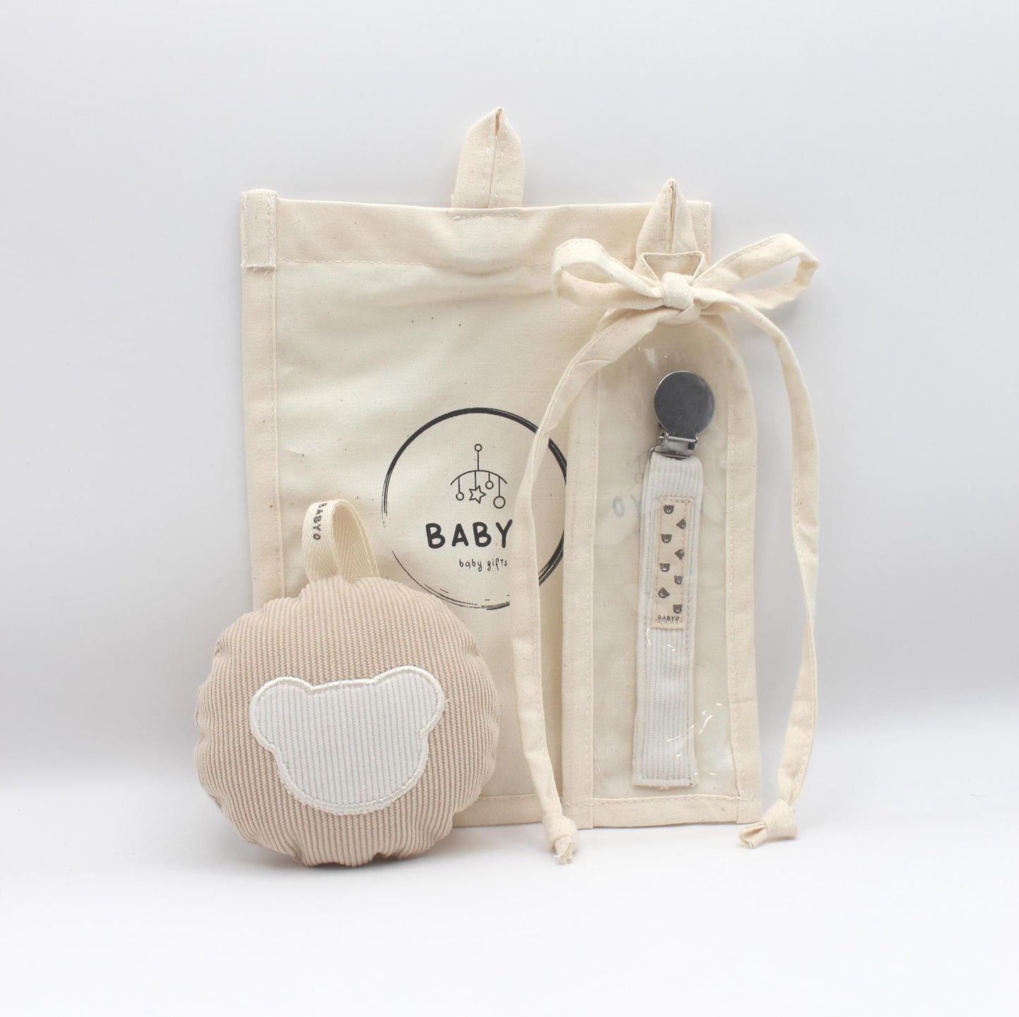 Baby Boy Gift Bag pacifier clip and Pacifier holder