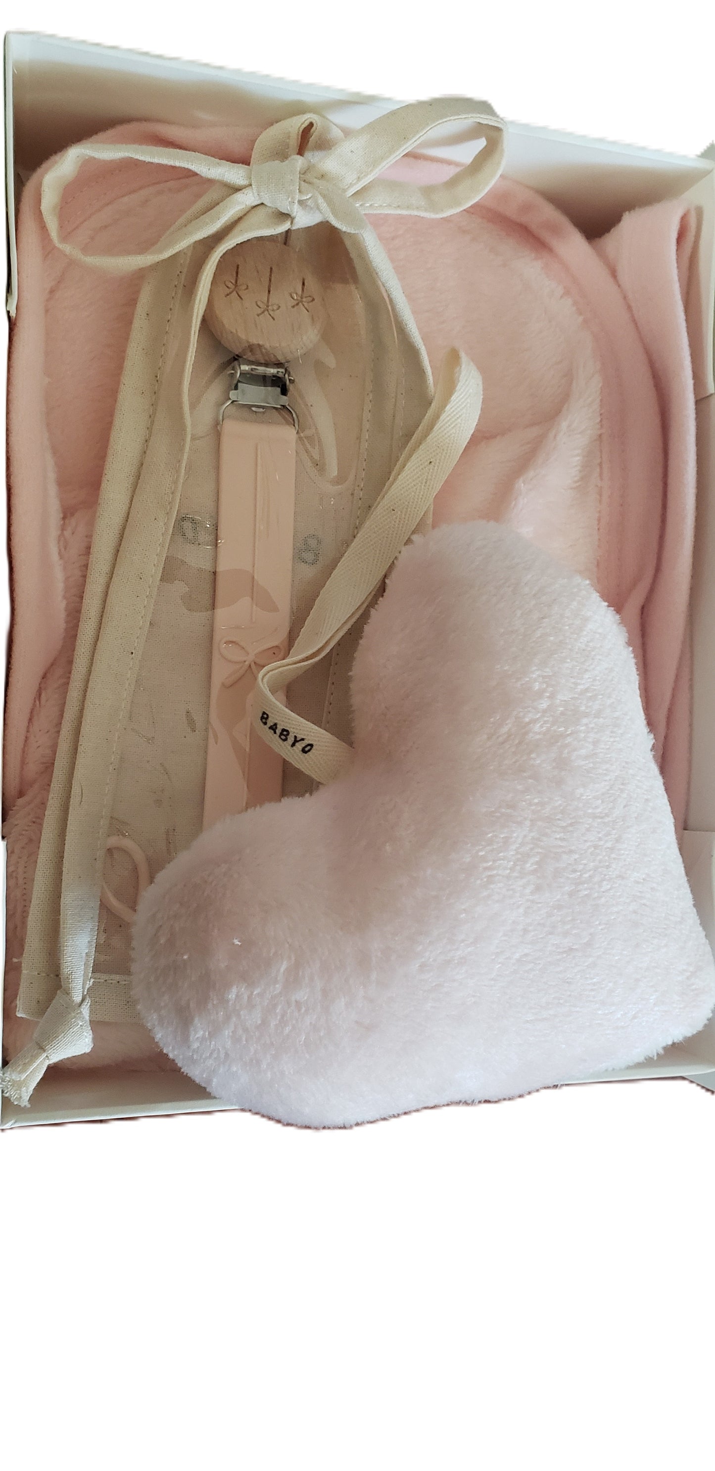 Fuzzy Double sided Heart pacifier holder