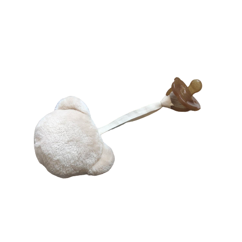 Fuzzy Double sided Teddy pacifier holder