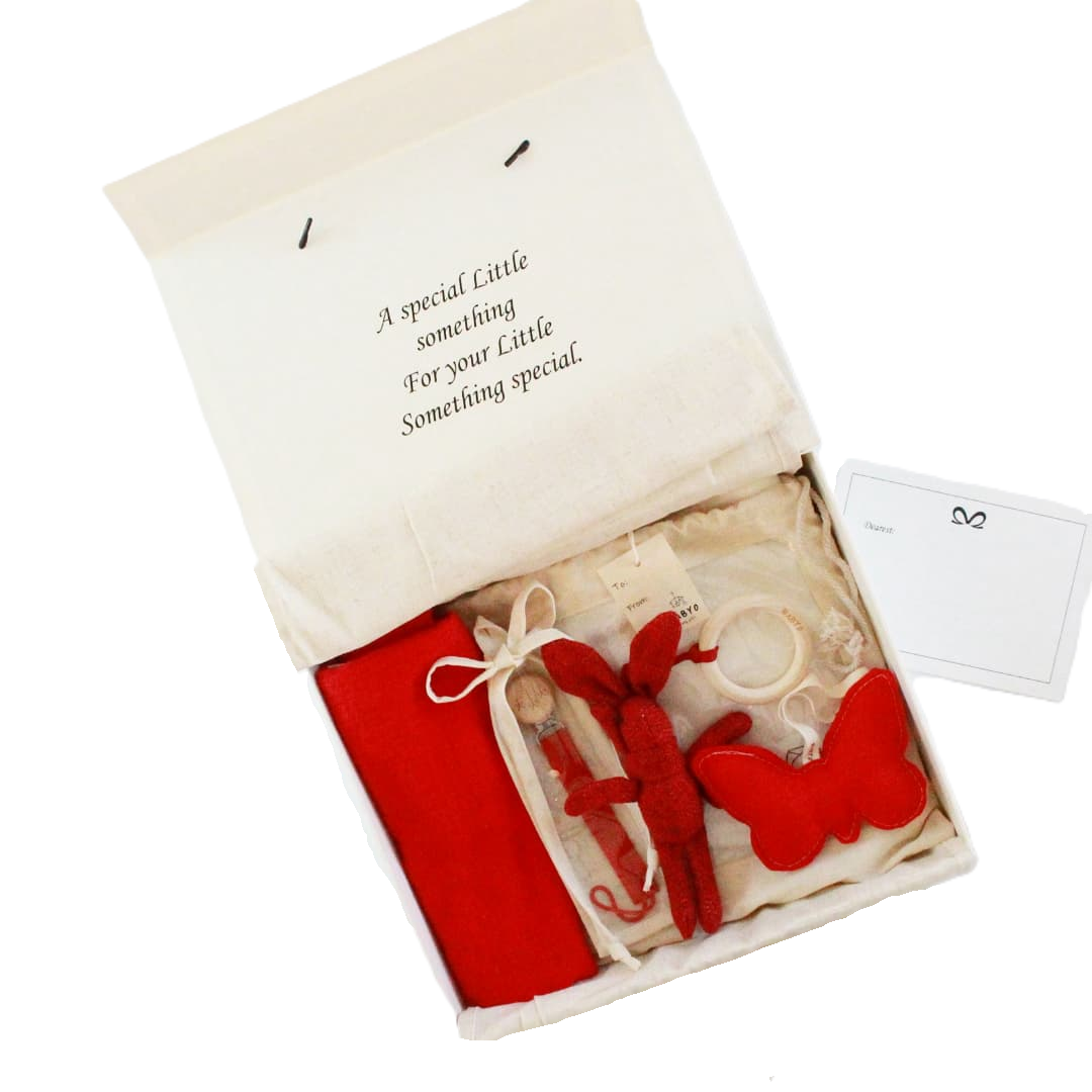 Baby Girl Deluxe Gift Box muslin Swaddle Blanket, Bunny Teether, Pacifier Clip,plushie