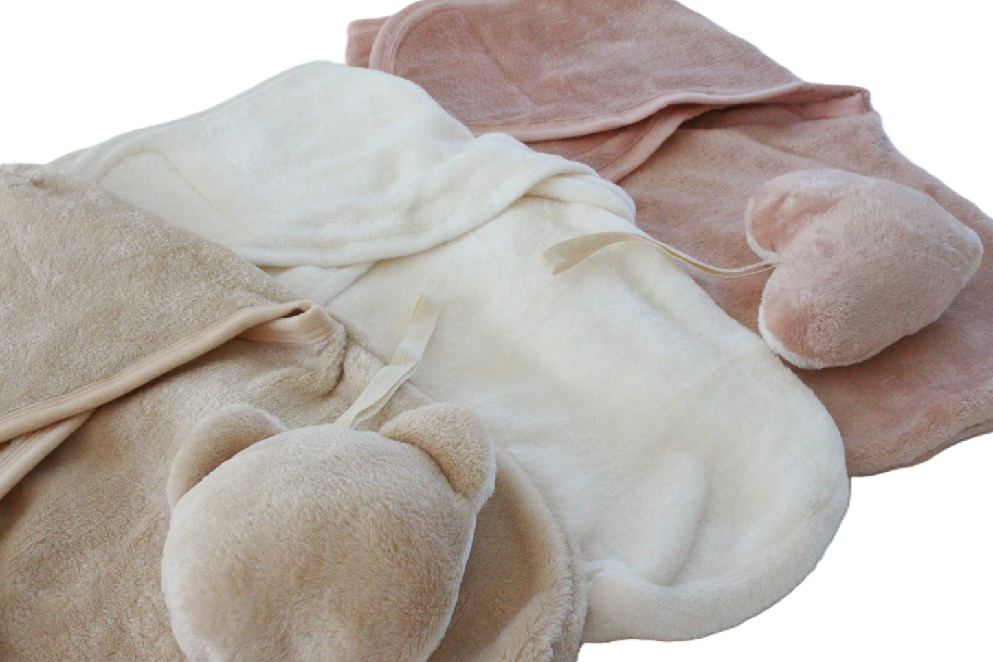 Fuzzy Swaddle wrap blanket with fuzzy pacifier holder set
