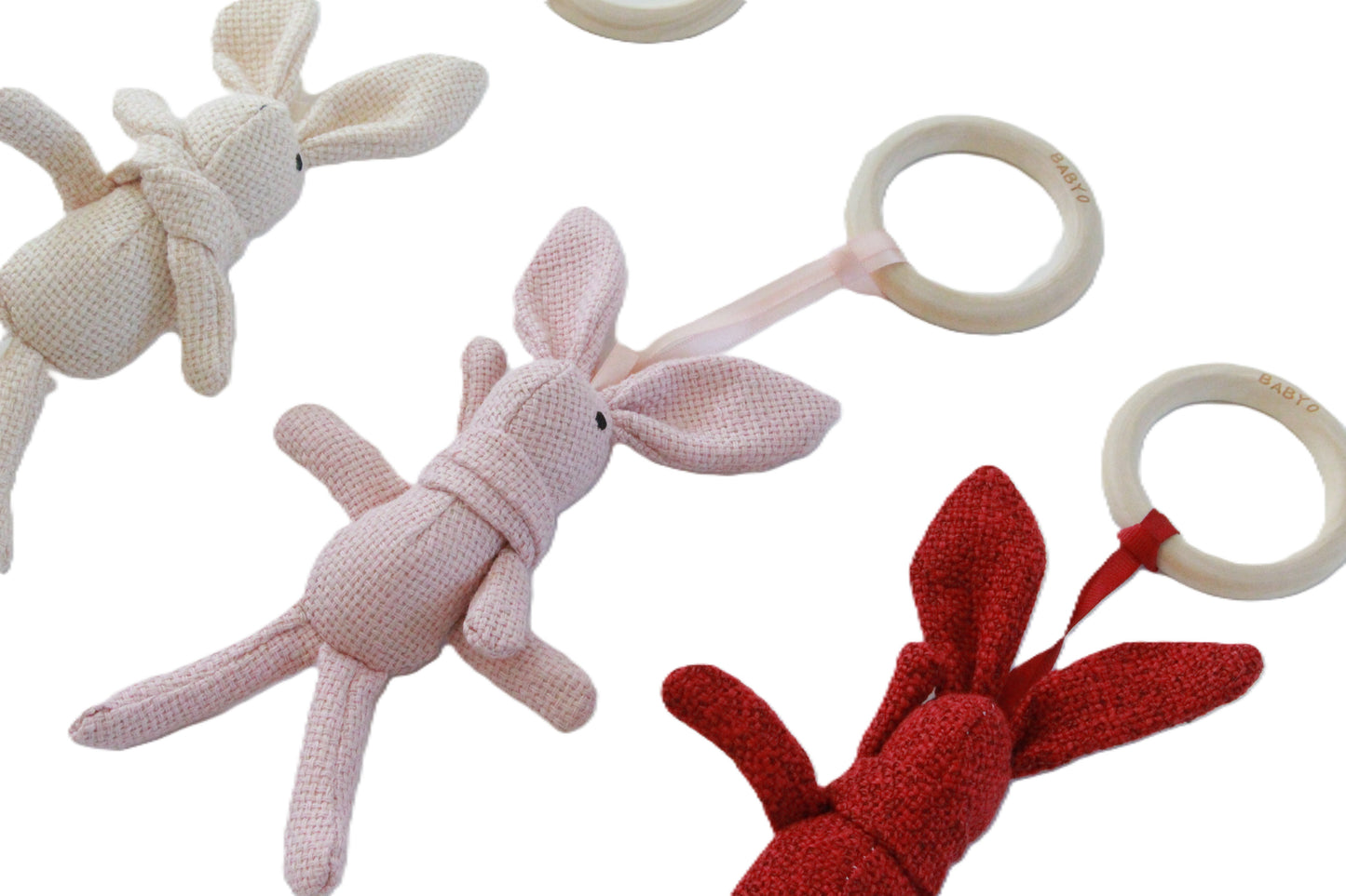 Wooden Teether ring with adorable Bunny gift set