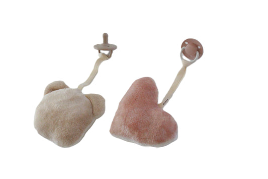 Fuzzy Double sided Teddy pacifier holder