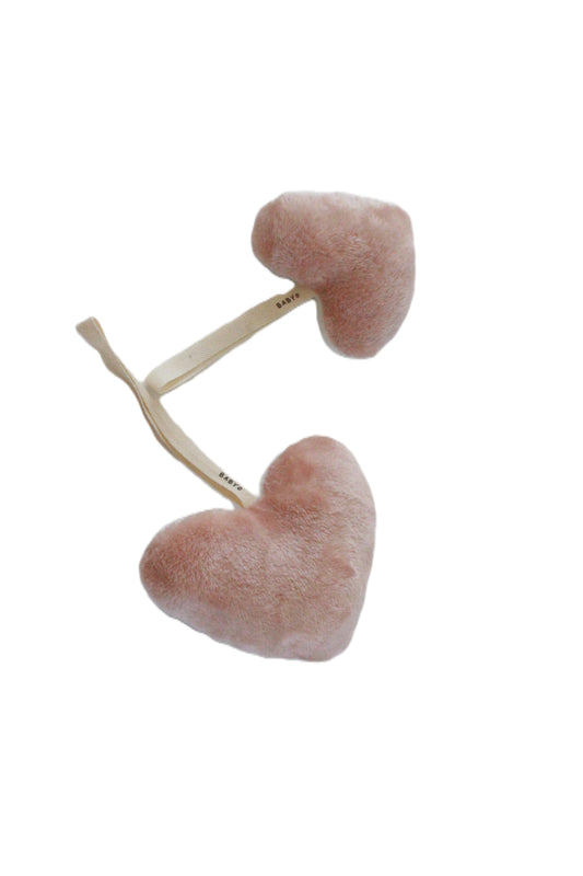 Fuzzy Double sided Heart pacifier holder