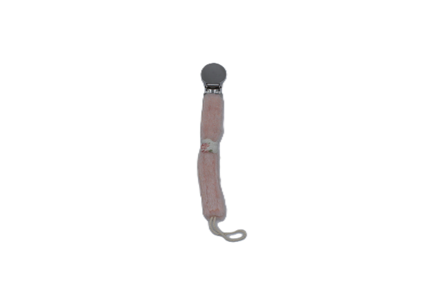 Floral patch  Fuzzy Pacifier Clip