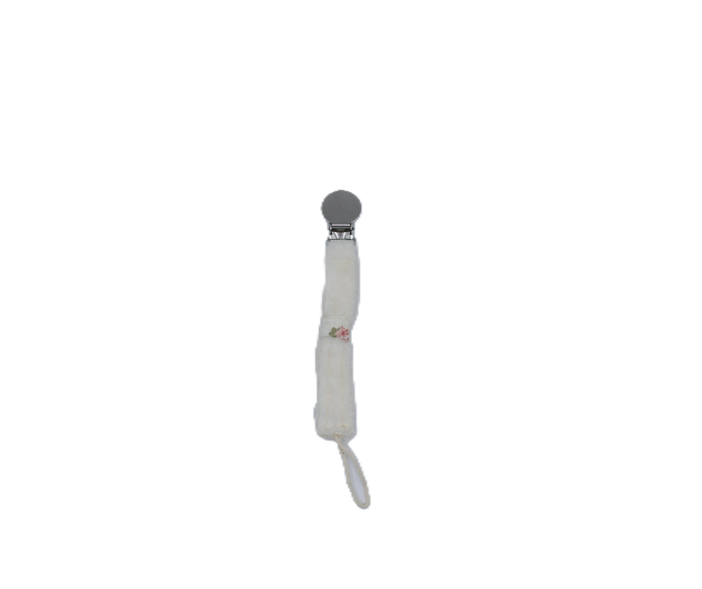 Floral patch  Fuzzy Pacifier Clip