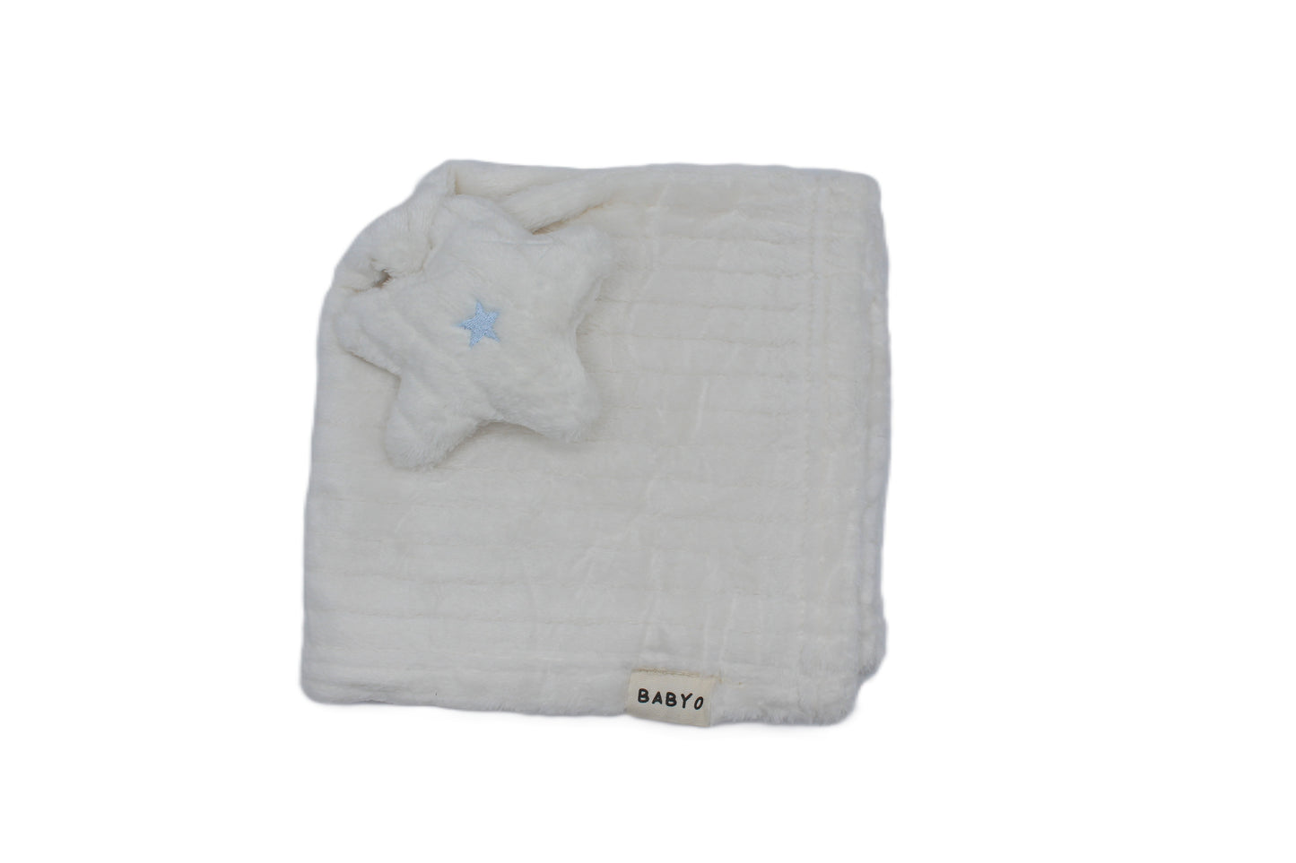 Fuzzy striped star Lovey baby Blanket