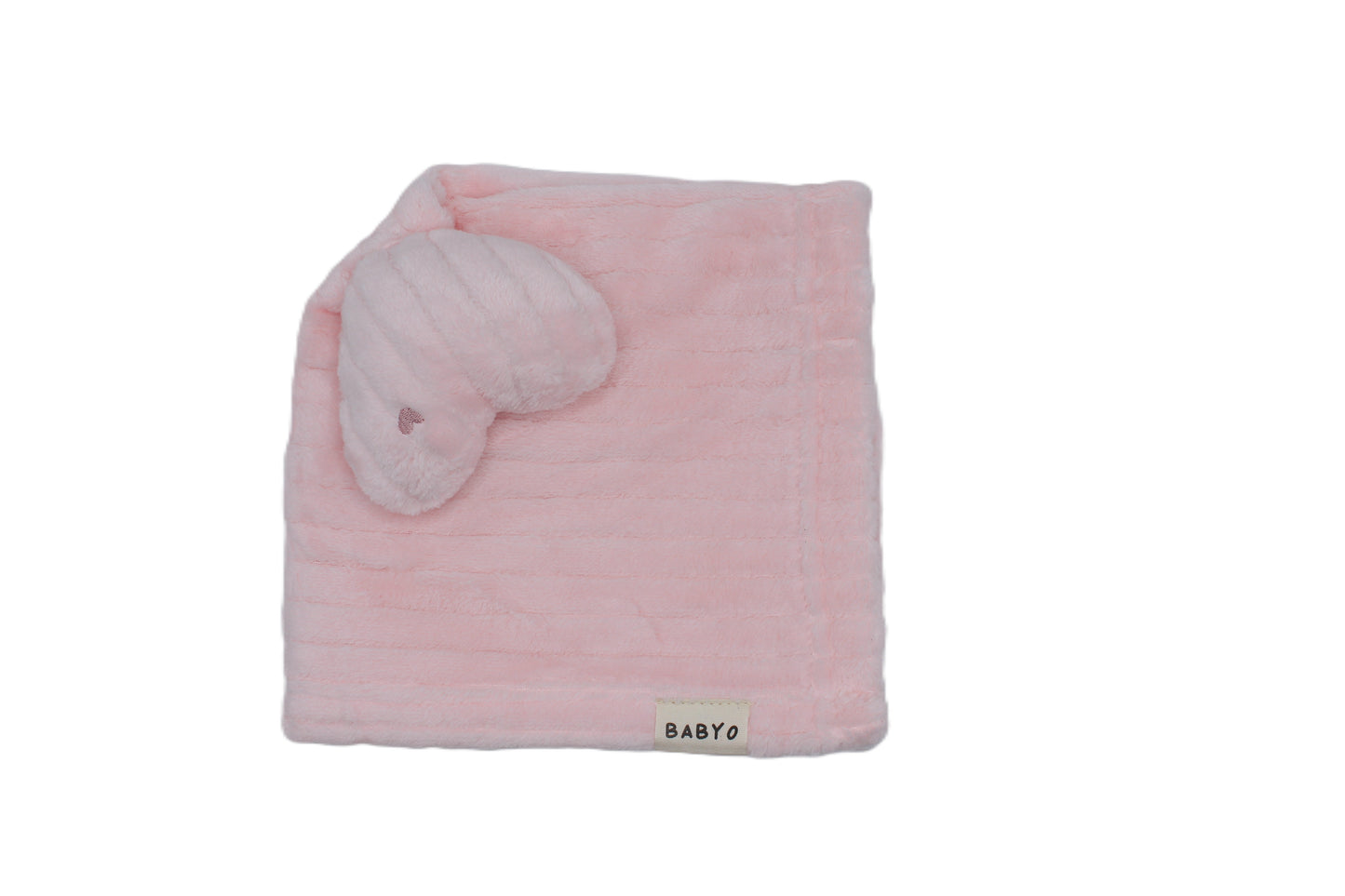 Fuzzy striped Heart Lovey baby Blanket