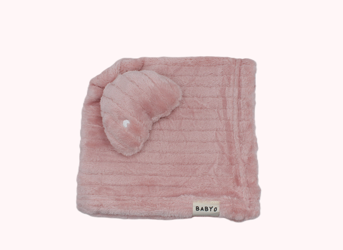 Fuzzy striped Heart Lovey baby Blanket