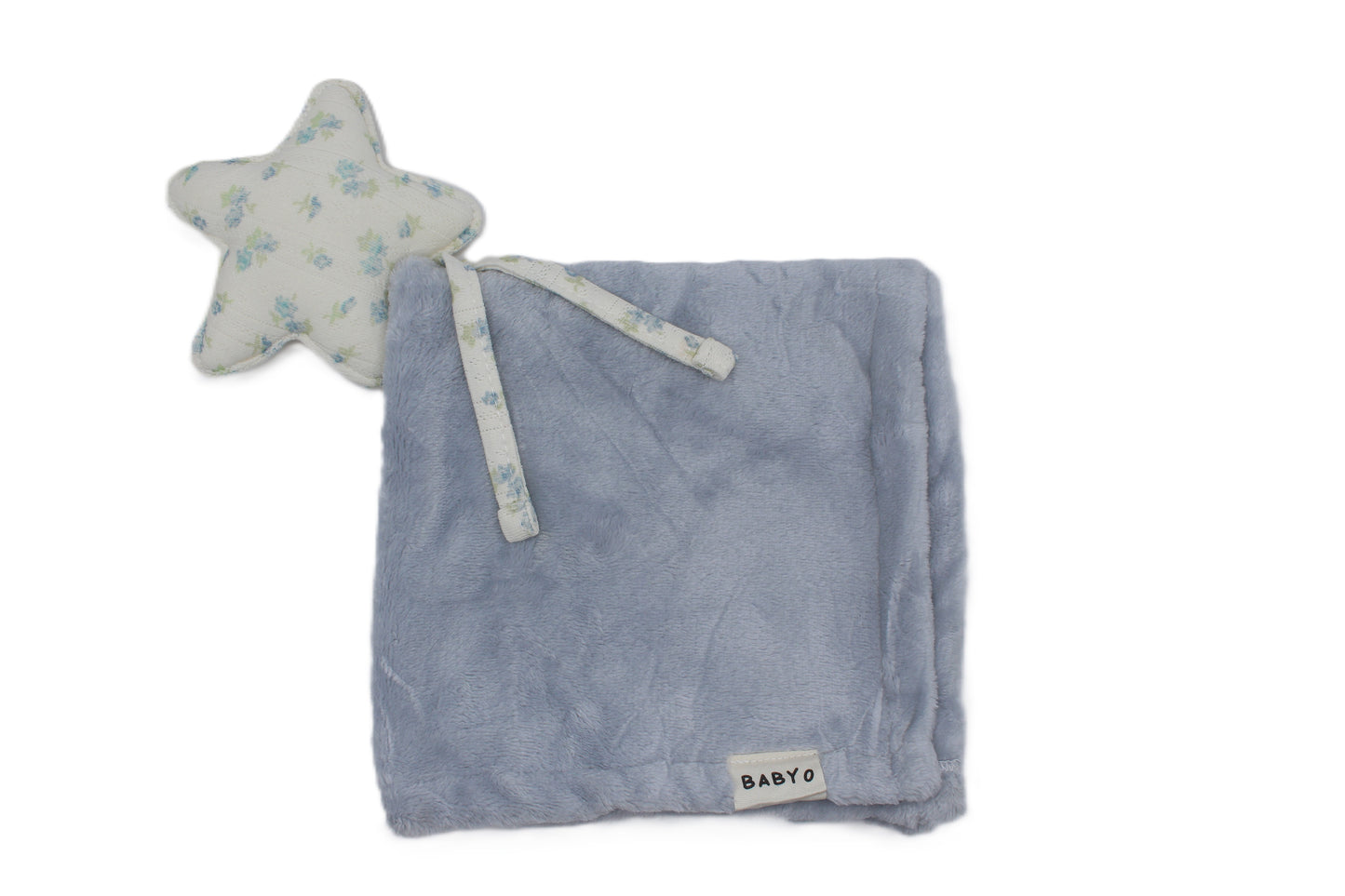 Baby Boy Gift Box Fuzzy floral Star Lovey and pacifier clip