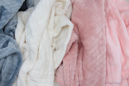 Fuzzy striped cozy baby Blanket