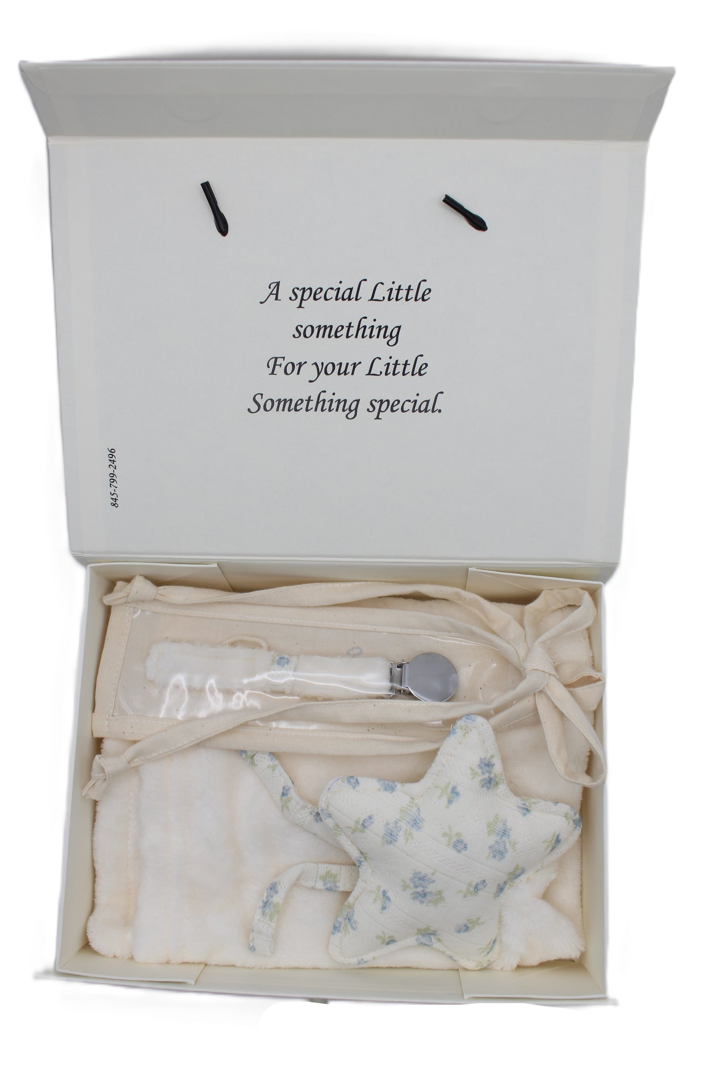 Baby Boy Gift Box Fuzzy floral Star Lovey and pacifier clip