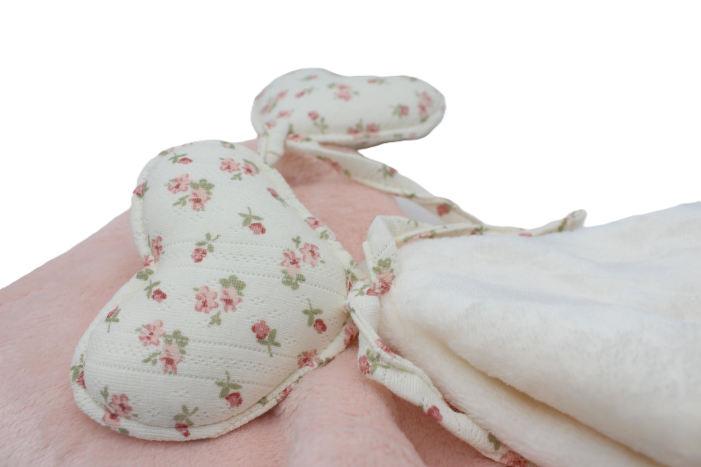 Baby Girl Gift Box Fuzzy floral Heart Lovey and pacifier clip