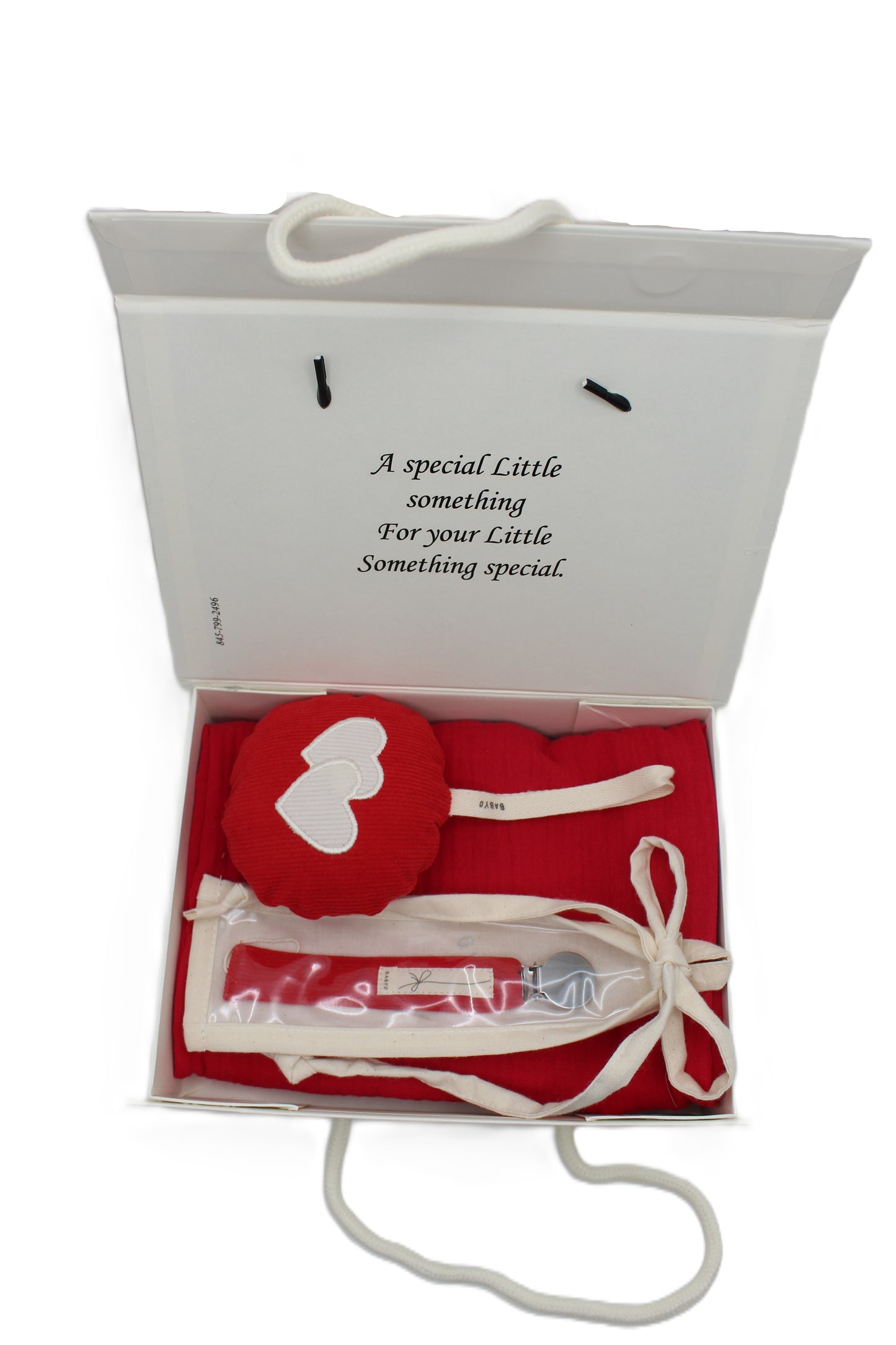 Baby Girl Gift Box Muslin Blanket ,corduroy pacifier clip and plushie