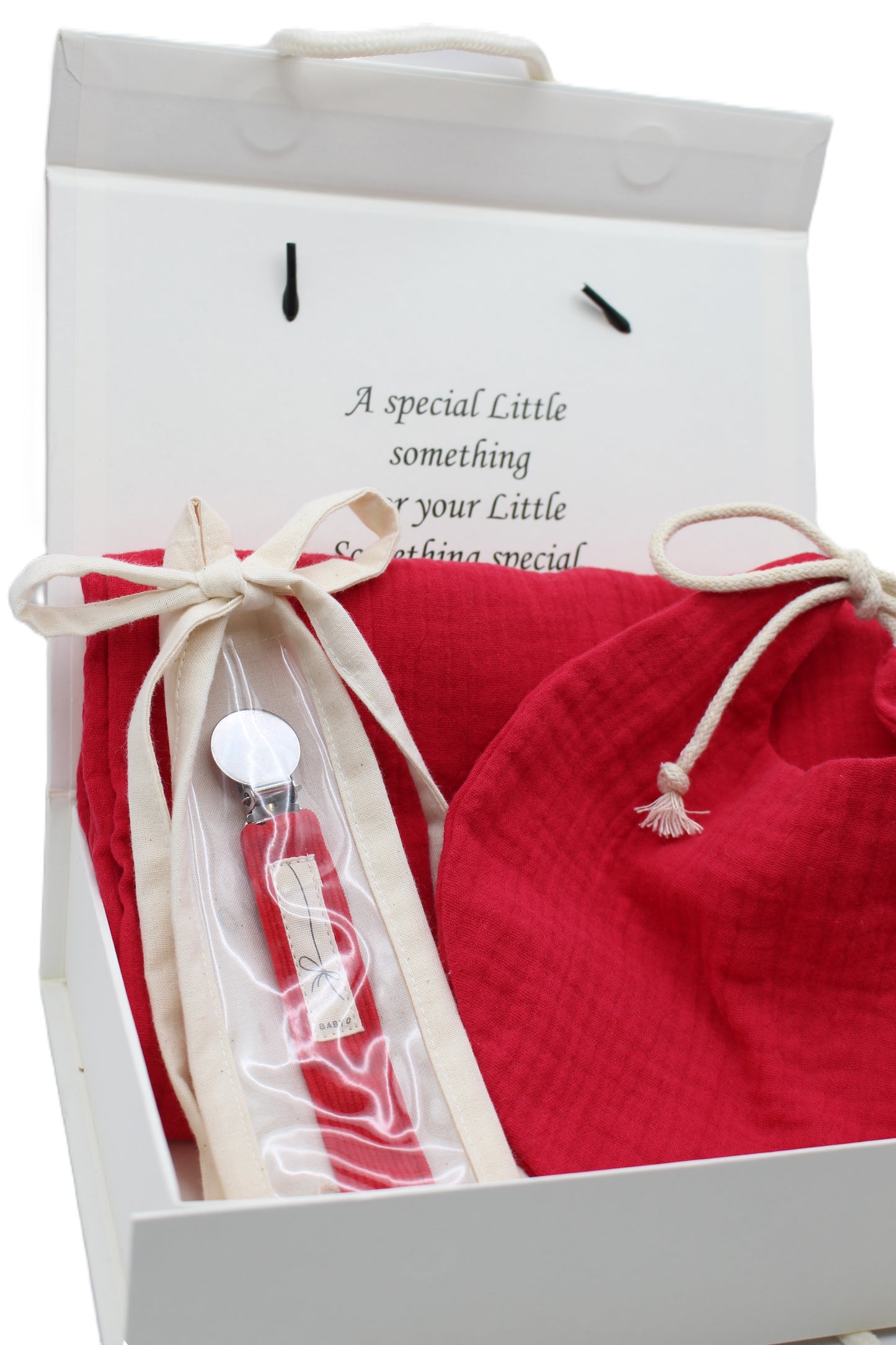 Baby Girl Gift Box  Muslin Blanket ,bib  and corduroy Pacifier clip