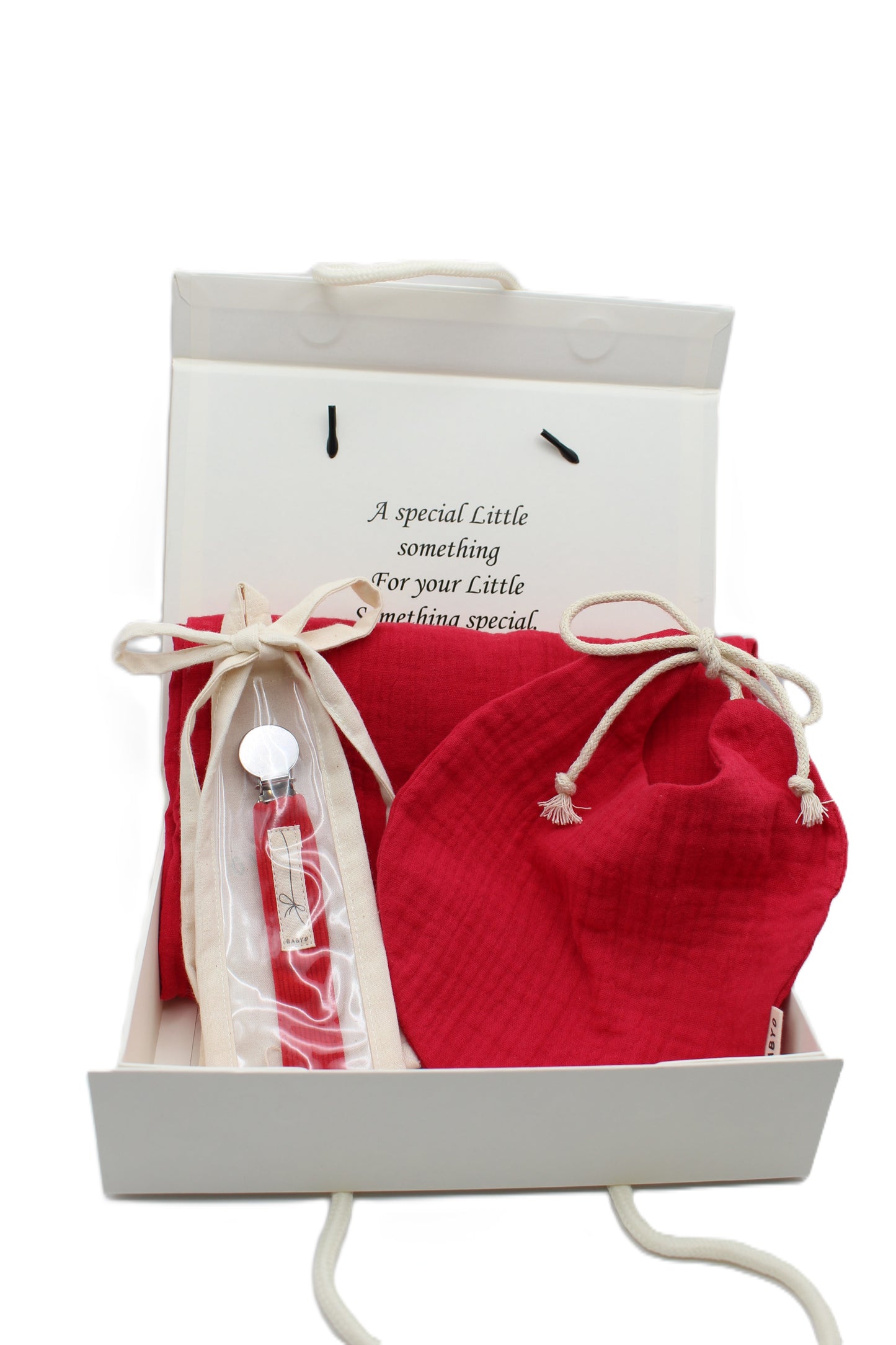 Baby Girl Gift Box  Muslin Blanket ,bib  and corduroy Pacifier clip