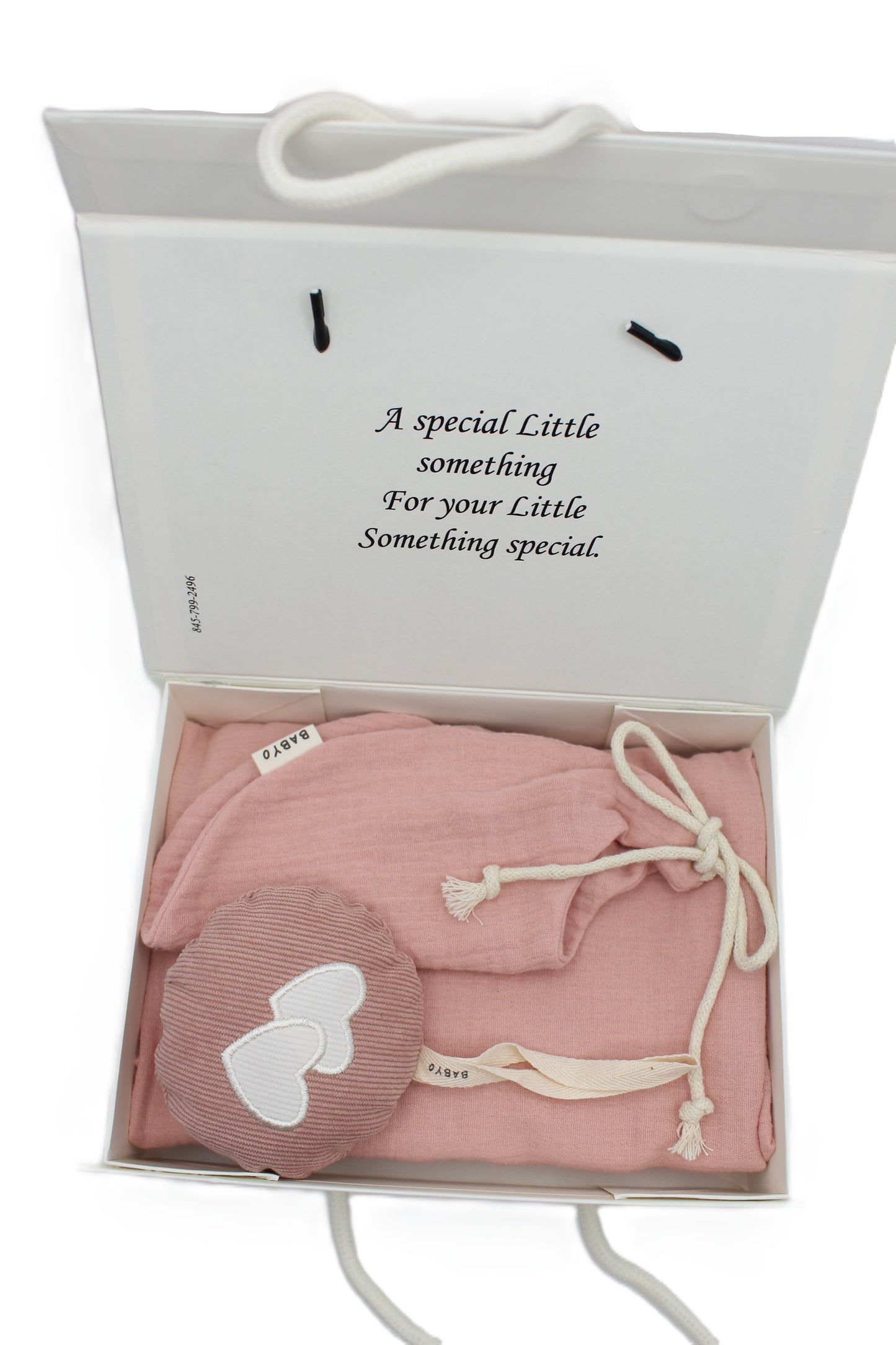 Baby Girl Gift Box  Muslin Blanket and bib ,corduroy plushie