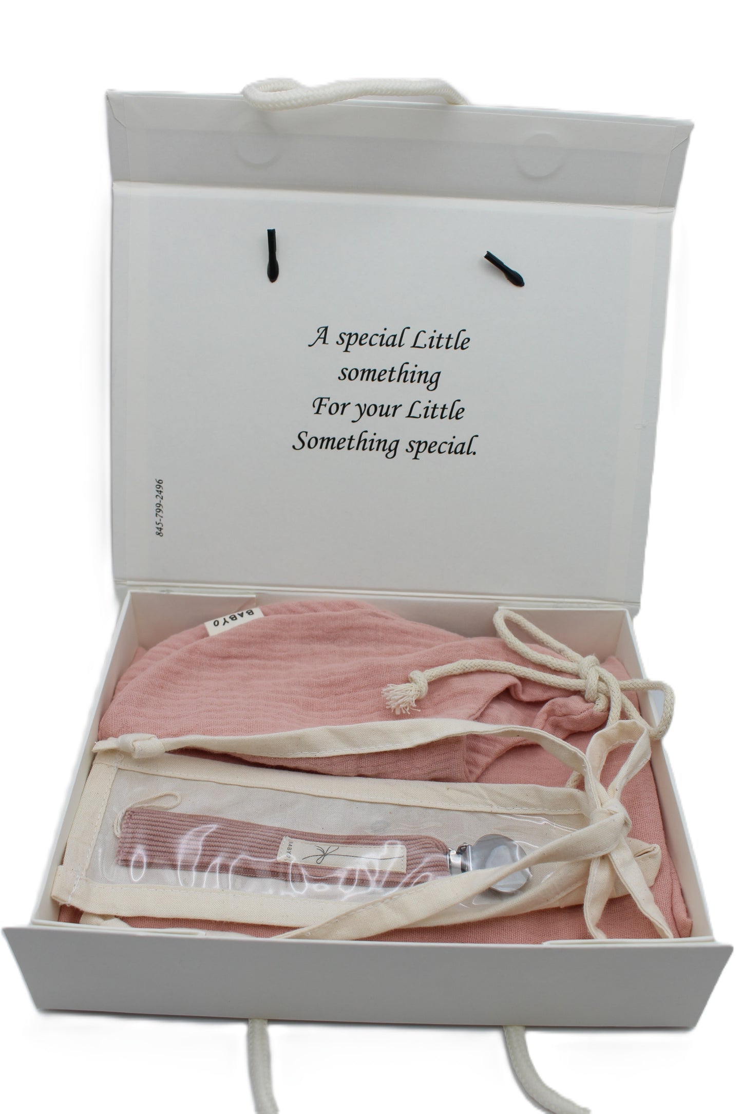 Baby Girl Gift Box  Muslin Blanket ,bib  and corduroy Pacifier clip