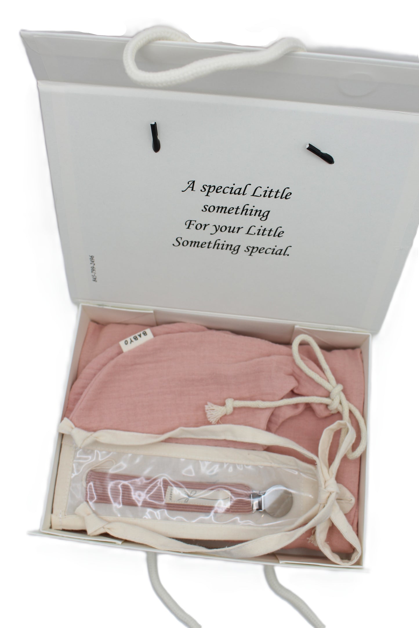 Baby Girl Gift Box  Muslin Blanket ,bib  and corduroy Pacifier clip