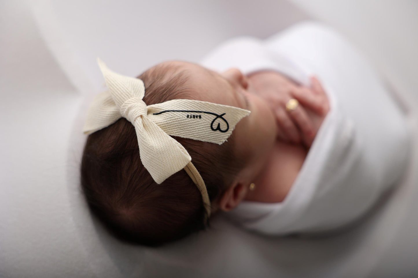 Baby Girl Bow Headband Heart design.