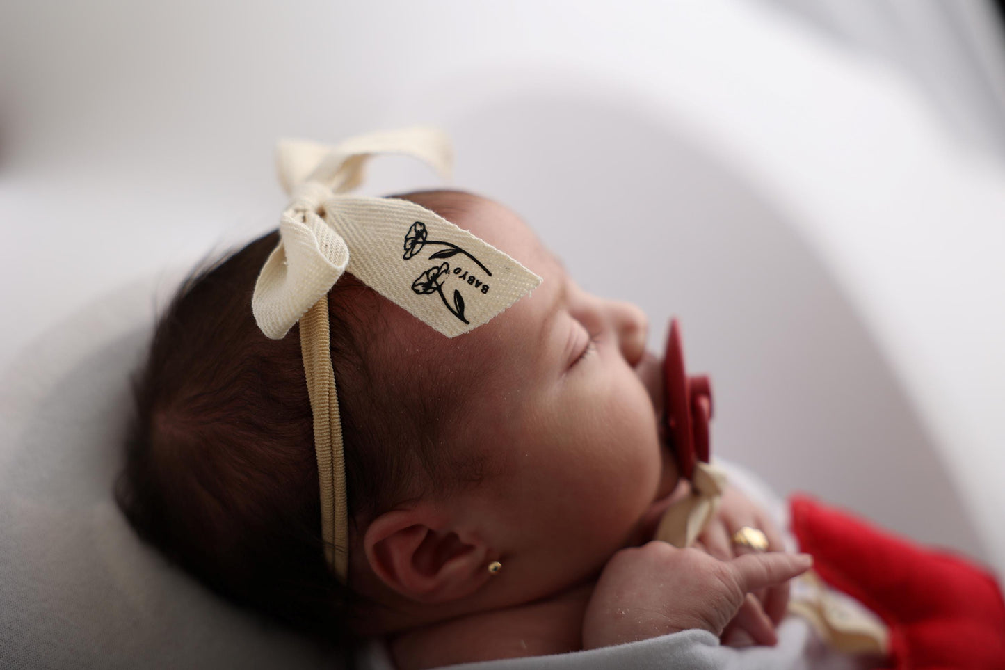 Baby Girl Bow Headband Heart design.