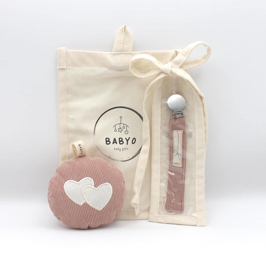 Baby Girl Gift Bag  pacifier clip and Pacifier holder
